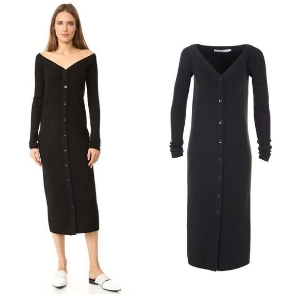 Tibi Dresses & Skirts - Tibi Merino wool Rib Decollete Sweater Dress
